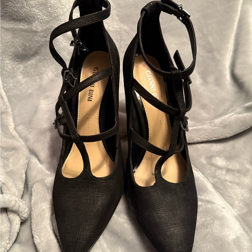 Gianni Bini Strappy Black Heels